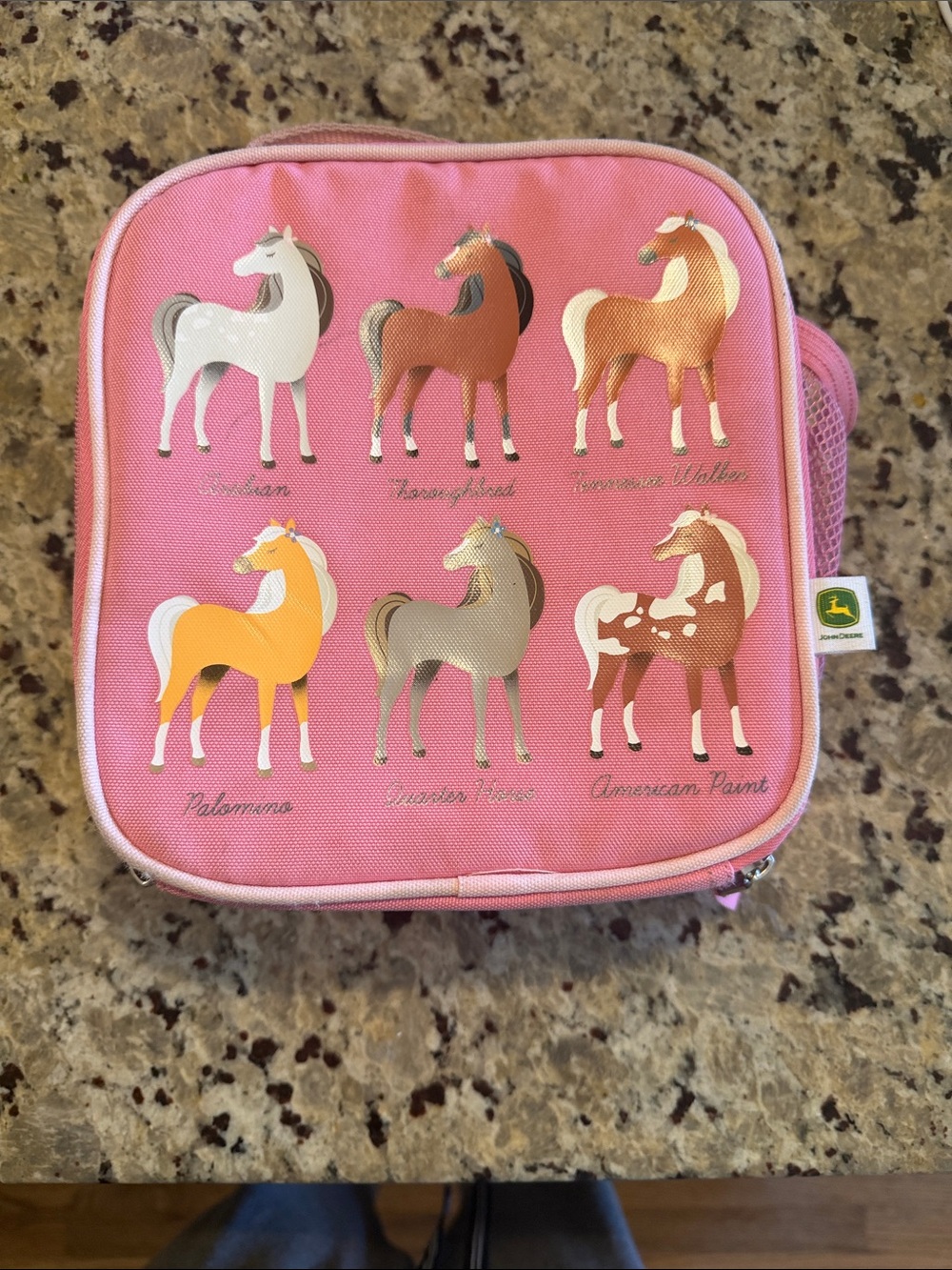 Pink Horse Print Lunch Bag